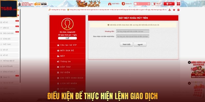 Điều kiện để thực hiện lệnh giao dịch 